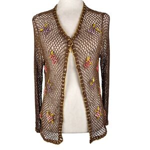 Crochet Top Medium Nature Forest Earthy Fairy Cottage Mesh Indie Festival